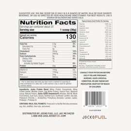 Jocko Fuel Whey Protein Powder, Chocolate Peanut Butter, 22g Protein, Digestive Enzymes + Probiotic Blend, No Sugar Added, with Essential Amino Acids 