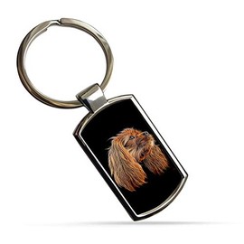 Fractal Artworks King Charles Spaniel Keyring with Stunning Fractal Art Design. Ruby Cavalier King Charles Spaniel #2-2.