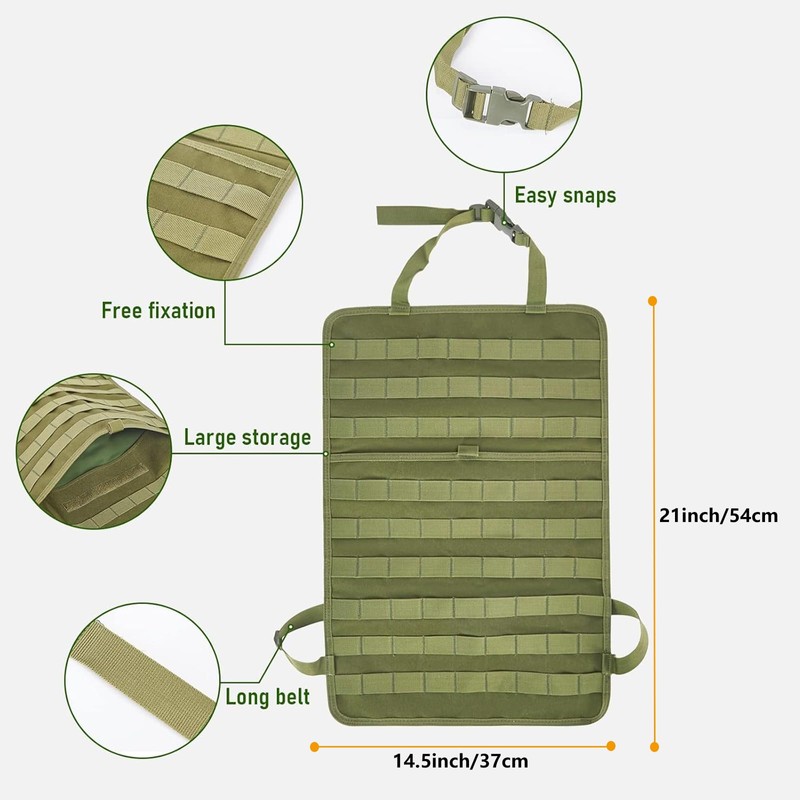 tactical car seat back organizer and storage truck seat covers