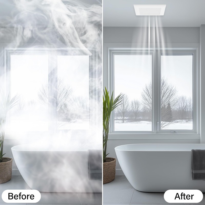 JULLISON 80CFM Bathroom Exhaust Fan with Grille: 20W Ceiling Mount