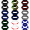 Set of Two (2) Thin Green Line Silicone Rings Size