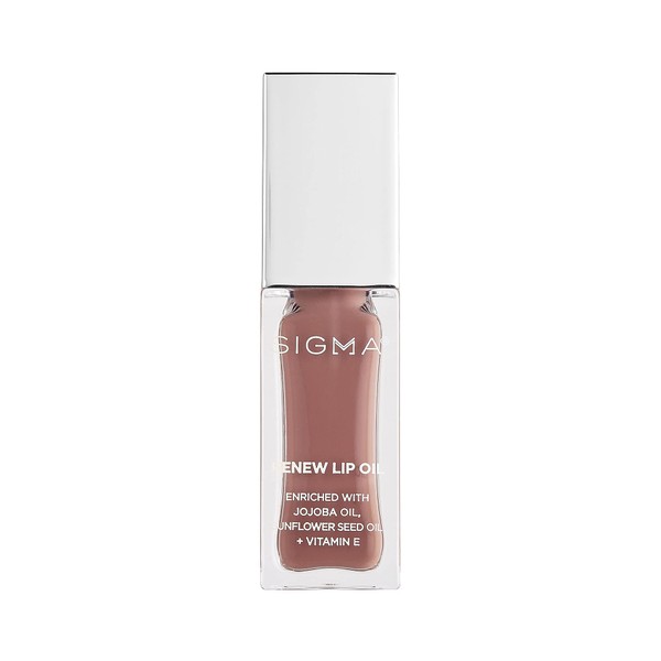 Sigma Beauty Renew Lip Oil - Nuetral Nude Sheen - Nourishing, Non Sticky Lip Oil with Subtle Sheen - Paraben Free Lip Gloss - Tint