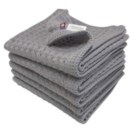 Imabari Towel Face Towel, Set of 5, Waffle Weave, Light Gray, 13.8 x 33.5 inches (35 x 85 cm)