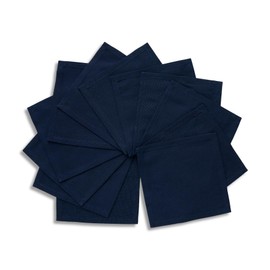 Solino Home 6 Inch Navy Cocktail Napkins Set of 12 – Cotton Linen Cloth Napkins – Dru