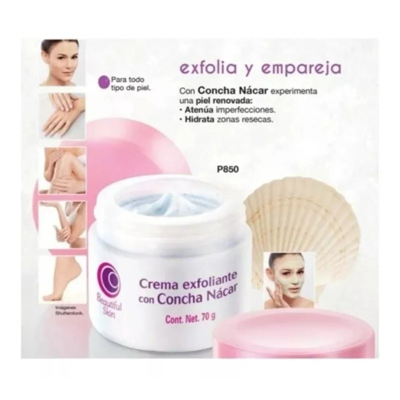 Arabela Crema Facial Concha Nacar + Exfoliante + Jabón Aclarante