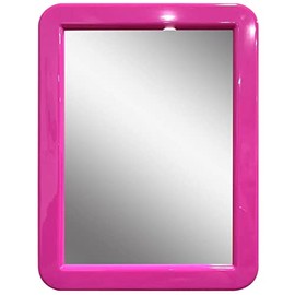Magnetic Glass Mirror for School Locker, Fridge 5" x 7" Pink