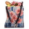 Spring Blossom Geometric Checkered Tote Bag
