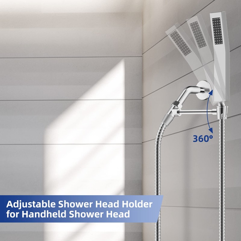 Hibbent All Metal Shower Head Holder, Adjustable Solid Brass Showerhead