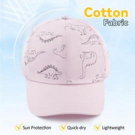 POMIJIAN Toddler Baseball Hat Baby Boy Sun Hat Cotton Baseball Cap UV Protection Girls Outdoor Park Hats for Kids (US, Age, 2 Years, 5 Years, Pink)