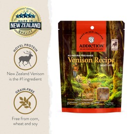 Addiction Meaty Bites - Hypoallergenic Dog Treats - Made in New Zealand - High Meat Content - Gluten and Grain-Free - Soft and Allergy Friendly (Venison, 4 Ounces - 3 Packs)