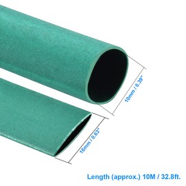 Unifizz Heat Shrink Tubing 10mm Dia 16mm Flat Width 2:1 Ratio Shrinkable Tube Cable Sleeve 10m - Green