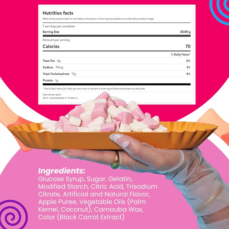 Smarties Squashies Foam Marshmallows Gummy Candies - Raspberry & Cream