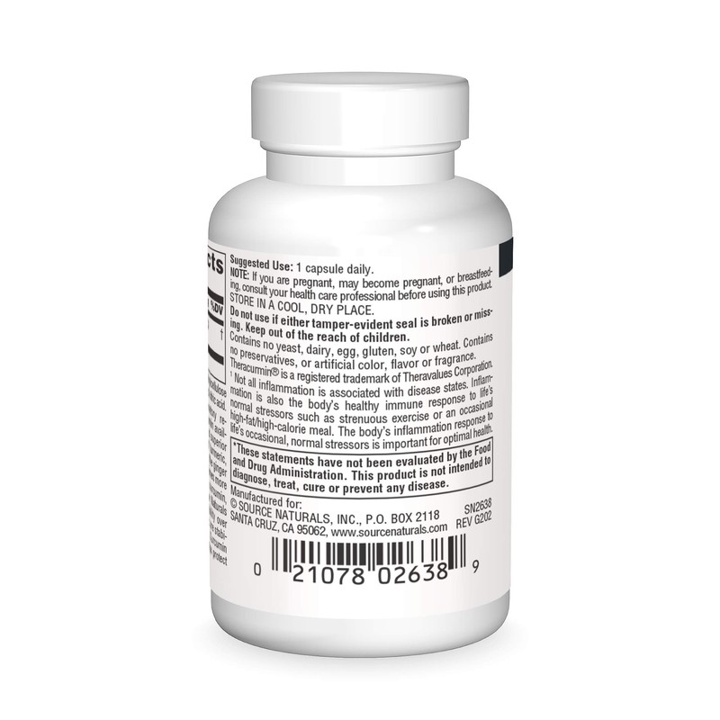 SOURCE NATURALS Theracurmin 300 Mg Vegetable Capsule, 30 Count