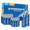 Powermax Alkaline Batteries 24-Count Combo Pack, (12 Double AA, 12