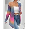 BEAUDRM Women's Ombre Print Knitted Cardigan Sweater Long Sleeve Open