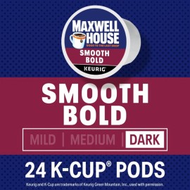 Unbranded Maxwell House Smooth Bold Roast Coffee K-Cup Pods, 24 ct Box