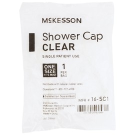 McKesson Shower Cap, Single Patient Use, Clear, One Size Fits Most, 200 Count