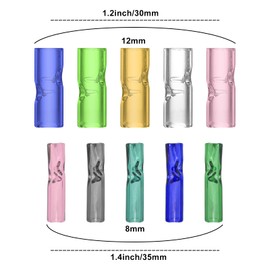 Coloful Glass Filter Tips, Reusable Premium Rolling Tips for DIY, 5 PCS (8mm Flat + 12mm Round)