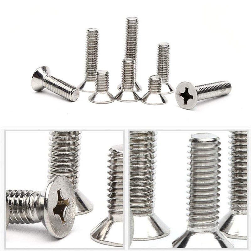 Guard4U 300Pcs Metric M2 Stainless Steel Phillips Countersunk/Flat Head Machine