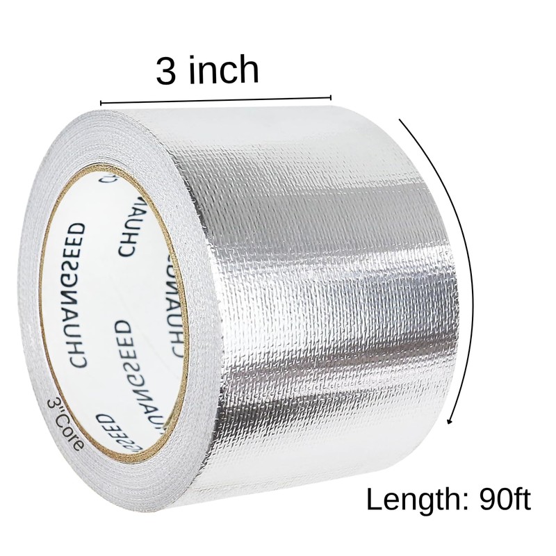 CHUANGSEED Adhesive Aluminum Foil Fiberglass Heat Shield Tape 3in x
