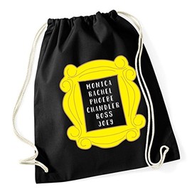 Hippowarehouse Rachel Monica Phoebe Joey Chandler Ross in frame Drawstring Cotton School Gym Bag 37cm x 46cm, 12 litres