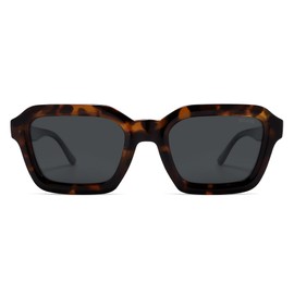 SOJOS Retro Square Polarized Sunglasses Womens Mens Vintage 70s 80s 90s Hexagon Shades SJ2377 Tortoise/Grey