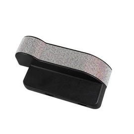 Mikinona 1Pc Rhinestone Studded Car Seat Gap Organizer Durable Microfiber Storage Container for Smartphone Wallet GPS Fashionable Auto Seat Gap Filler for Passenger Side