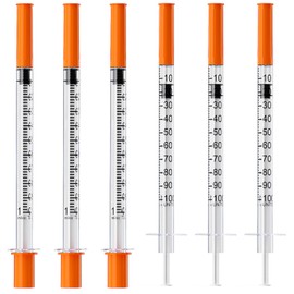 U-100 1mL/cc 29G 1/4" (6mm) Lab Syringes, Individually Wrapped, Pack of 100