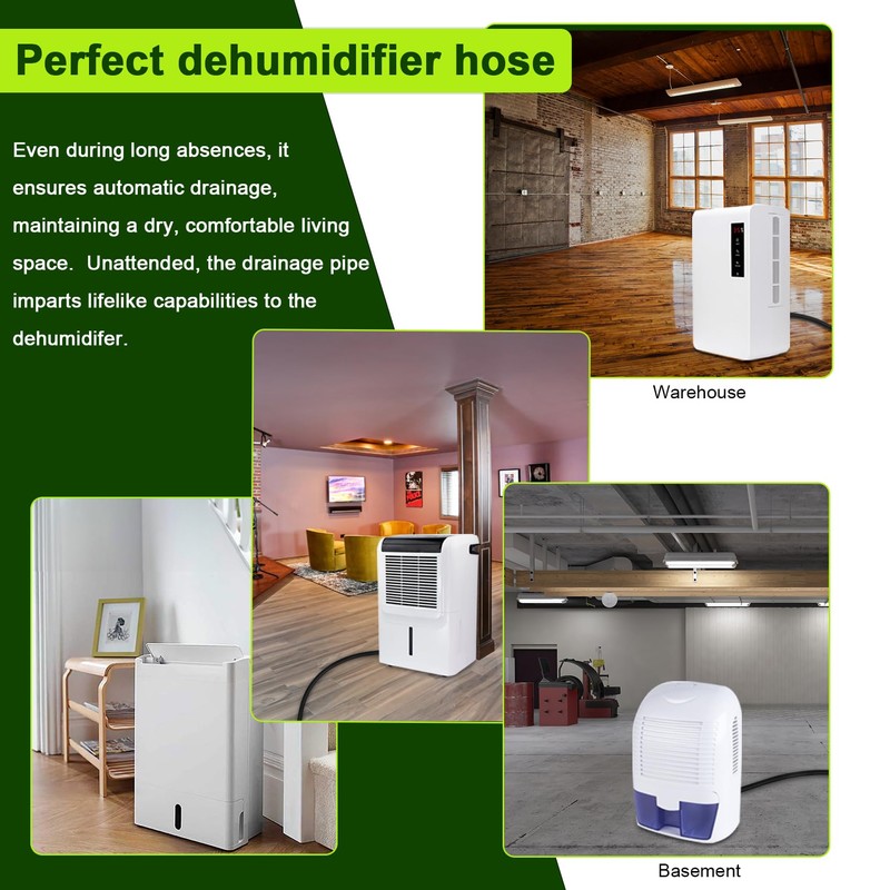 30FT Dehumidifier Drain Hose with 3/4 Inch FHT Connector, featuring