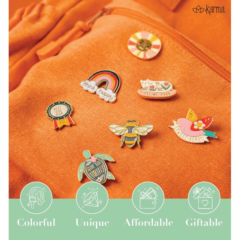 Karma,Enamel Pins, Cute Enamel Pins for Backpacks, Jackets, Hats and