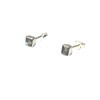 Art Gecko Sterling Silver Fiery Labradorite Square Stud Earrings -