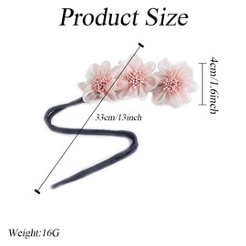 3Pcs Organza Flower Hair Bun Maker Hairstyle Shaper Deft Easy Bun Twister Hair Curler Clips Hair Scrunchies Hair Accessory for Women French Hairstyle DIY Flower Bow(Random Color)