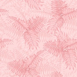 VEELIKE Tropical Wallpaper - Pink Palm Leaves Peel and Stick Botanical Wallpaper for Bathroom Bedroom - 17.7''x118'' Prepasted Removable Contact Paper for Cabinets Drawers Shelves Wall