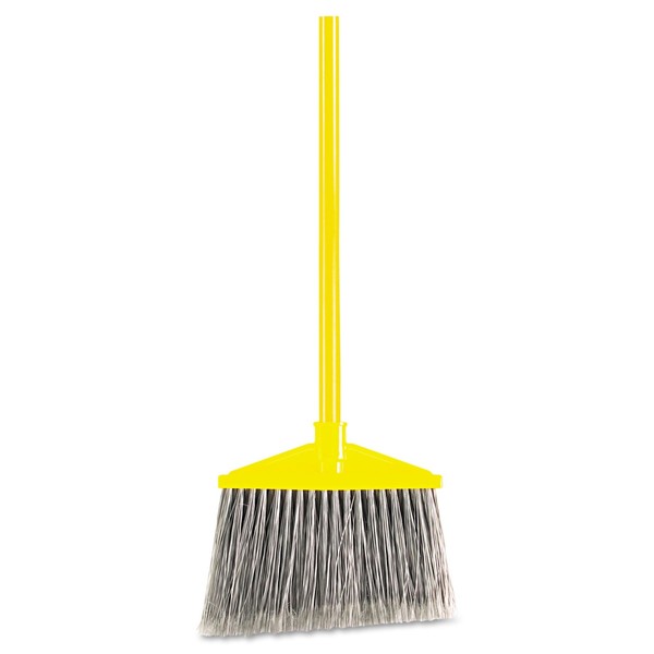 Rubbermaid Commercial Smooth-Surface Angle Broom, Vinyl-Coated Metal Handle, Flagged Bristles, Gray (FG637500GRAY)