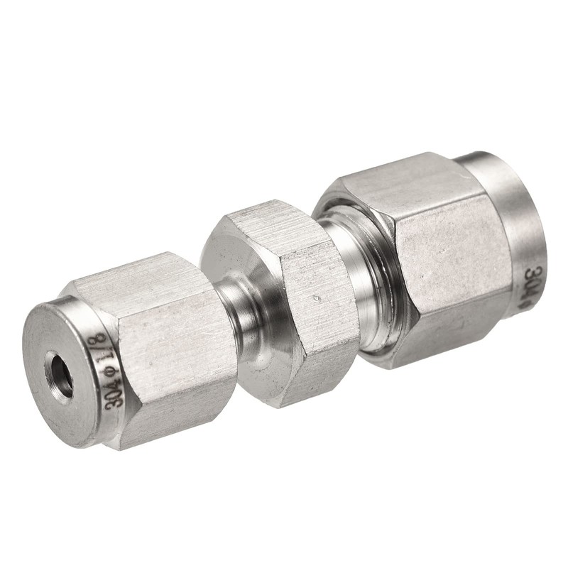 sourcing map Compression Tube Fitting 304 Stainless Steel 1/8" x