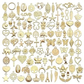 Bible Themed Charms for Jewelry Making - 90-Piece Alloy Pendant Set with 6 Designs, 15 Pieces Each - Faith-Based Charms for Necklaces, Bracelets, Keychains, and Crafts - Religious Gift for D