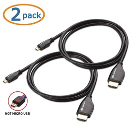Cable Matters Paquete de 2 cables HDMI de alta velocidad a micro HDMI (Micro HDMI a HDMI) Preparado para resolución 4K - 3 pies