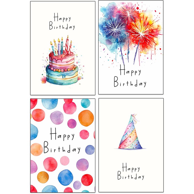 20 Assorted Birthday Cards Multipack - 12 x 17cm (About