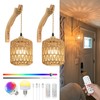 Frideko Boho Rechargeable Wall Sconces Set of Two with Remote,