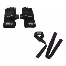 Techno Guantes Para Pesas + Straps Para Pesas Pack Gym Ejercicio