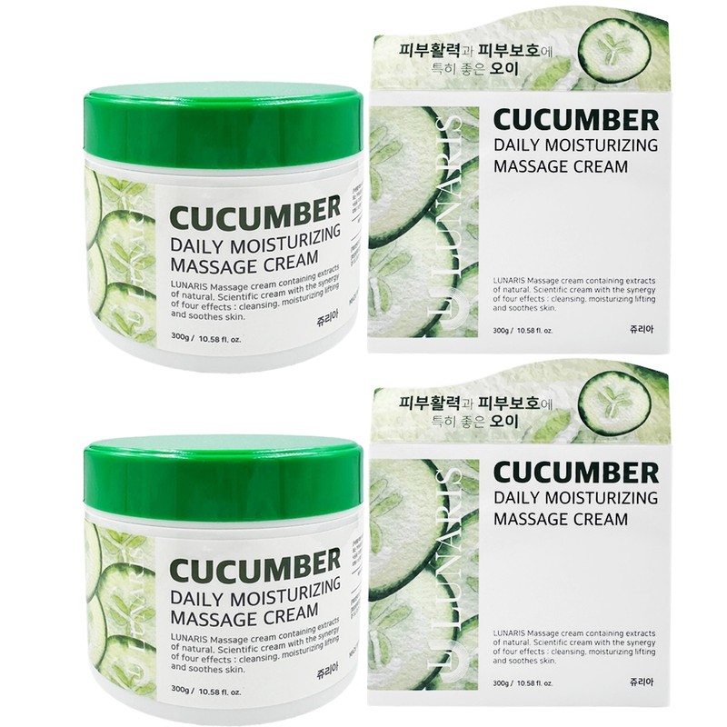 NEW Lunaris Cucumber Daily Moisturizing Massage Cream 300g x2 /