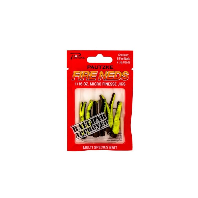 Pautzke's Fire Neds Black/Green, Micro Finesse Jigs, 1/16 oz -