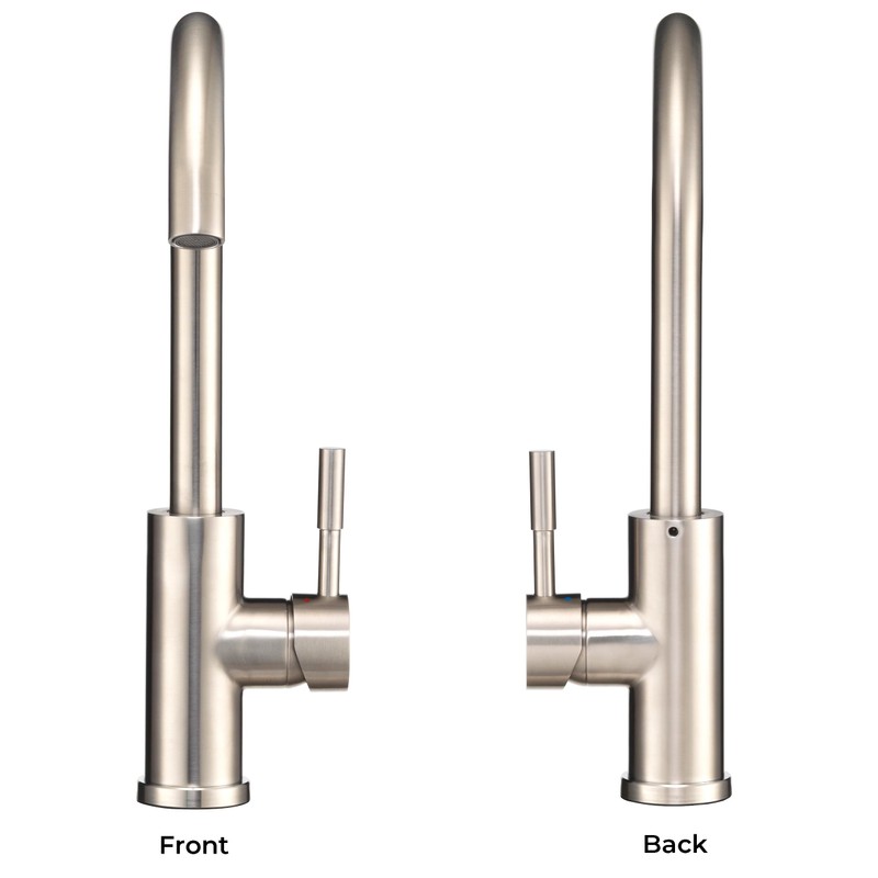 Dura Faucet Streamline Gooseneck RV Kitchen Faucet - Brushed Satin