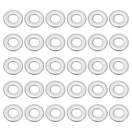 PATIKIL 304 Stainless Steel Flat Gasket, 50 Pack 1/8" ID x 2/7" OD x 0.02" Thick Metal Fender Washers Small Washers for Screws Bolts Assortment
