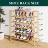 Smiry Bamboo Shoe Rack for Closet, 6 Tier Wooden Stackable