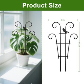 Coomin 14.5 Bird Indoor Plant Trellis for Potted Plants, Small Metal House Plant Trellis for Climbing Plants, Climber Plant Support for Hoya Pothos Ivy, 2p