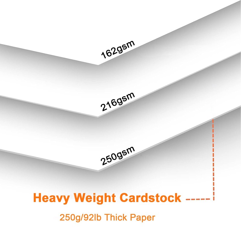 50 Sheets A4 White Card 250gsm, Thick Printer Card Paper