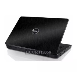 Unbranded/Generic BLACK BRUSHED TEXTURED Vinyl Lid Skin Cover fits Dell Inspiron 1545 1546 Laptop