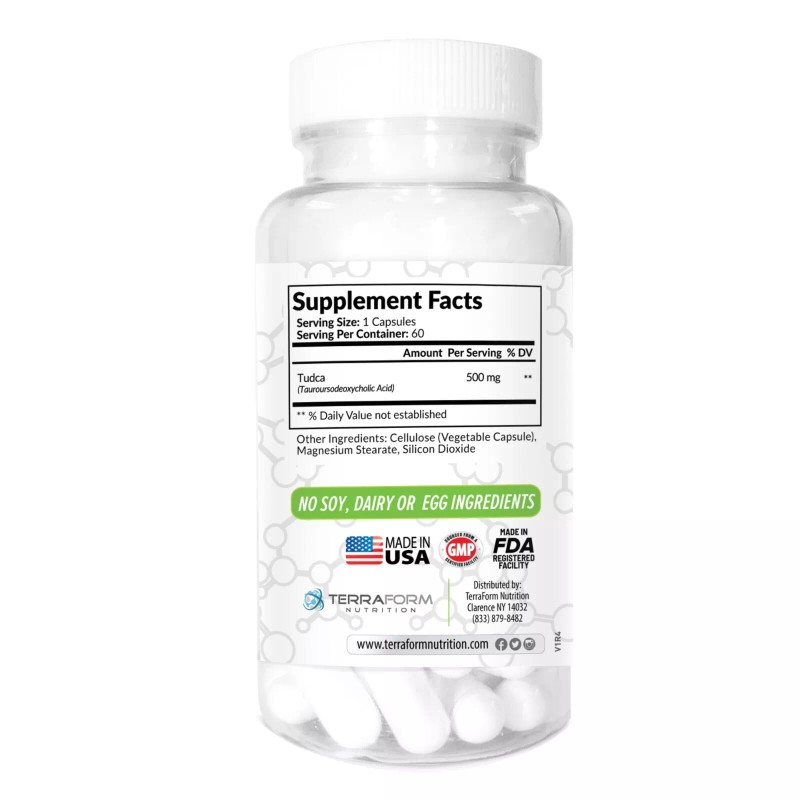 Pure TUDCA Supplement (Tauroursodeox<wbr/>ycholic Acid) - 500mg Per Serving -