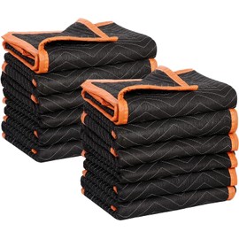 SIMPLI-MAGIC 79522 Heavy Duty Padded Moving Blankets, Orange/Black, 72” x 80”, 6 Pack